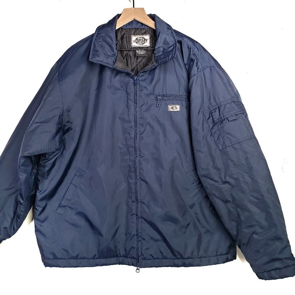 Dickies Nylon Insulated Jacket Men's XL Navy Blue Coat Zip